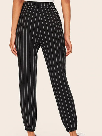 Women's Vertical Striped  Casual Pants