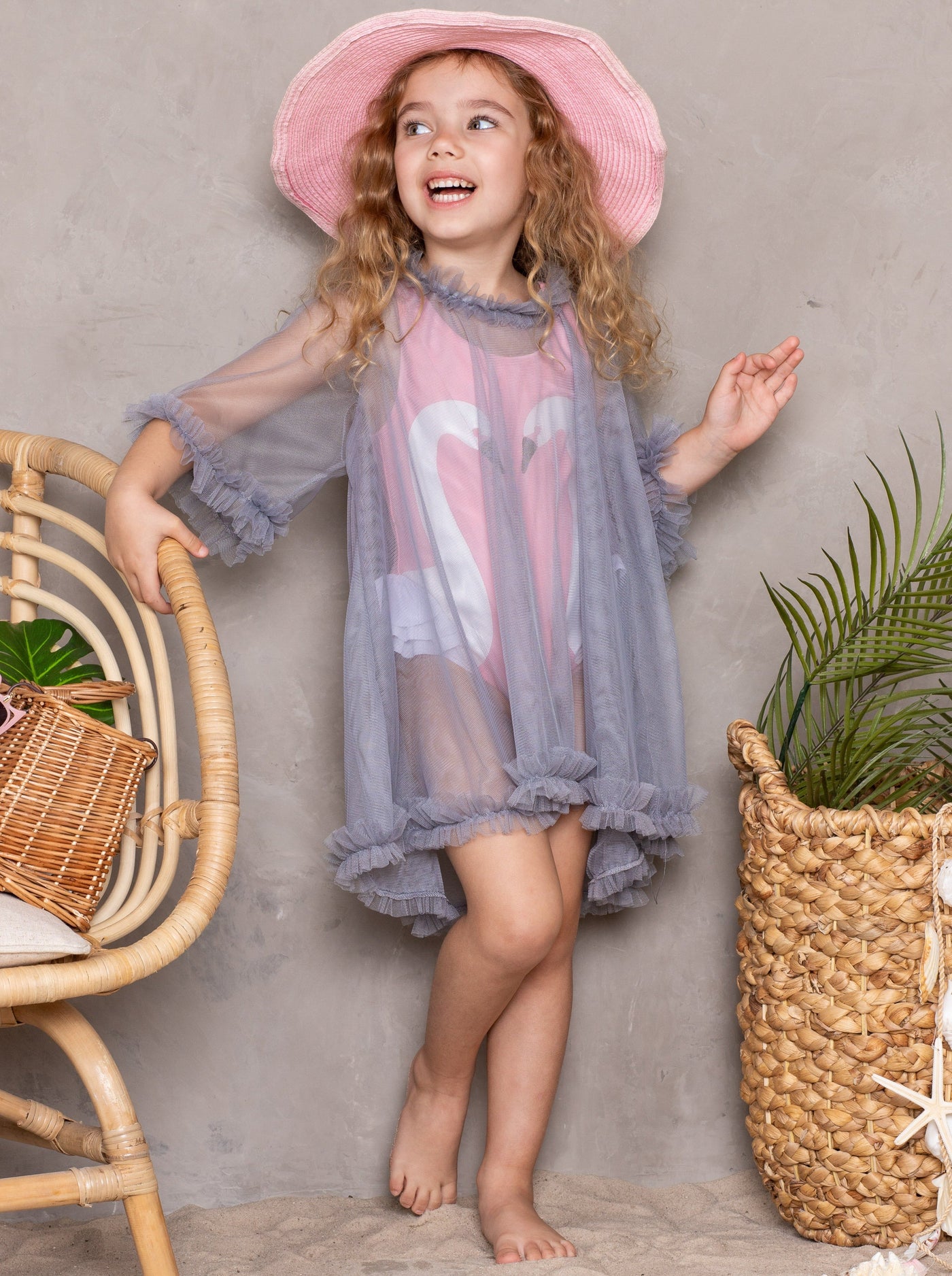 Kids Swimsuits | Little Girls Glamour Galore Sheer Vintage Cover Up 