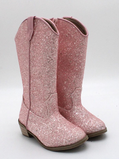 Kids Shoes By Liv & Mia | Girls Glittery Knee High Cowboy Boots 