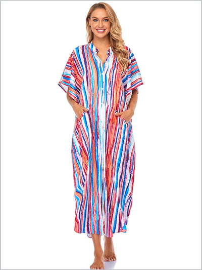 Women's Striped Swimsuit Cover Up