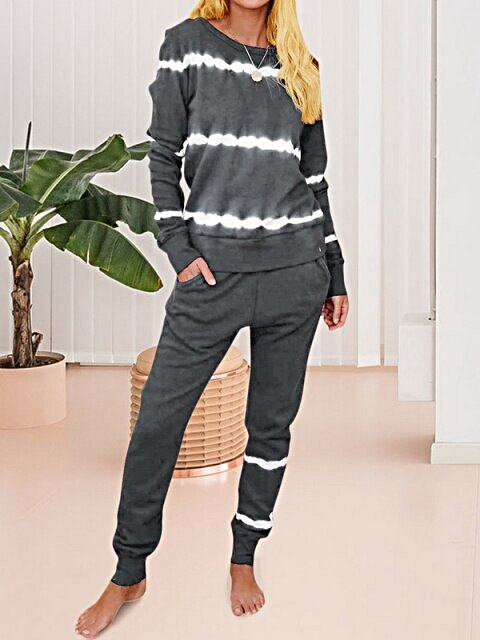 Women's Sophisticated Tie-Dye Loungewear Jogger Set - Mia Belle Girls