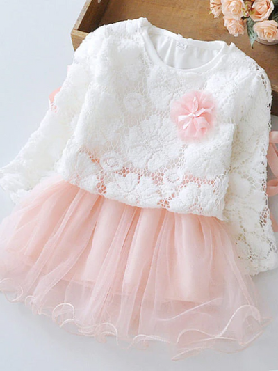 Baby Bundle of Joy Lace Top Tutu Skirt Dress - Pink
