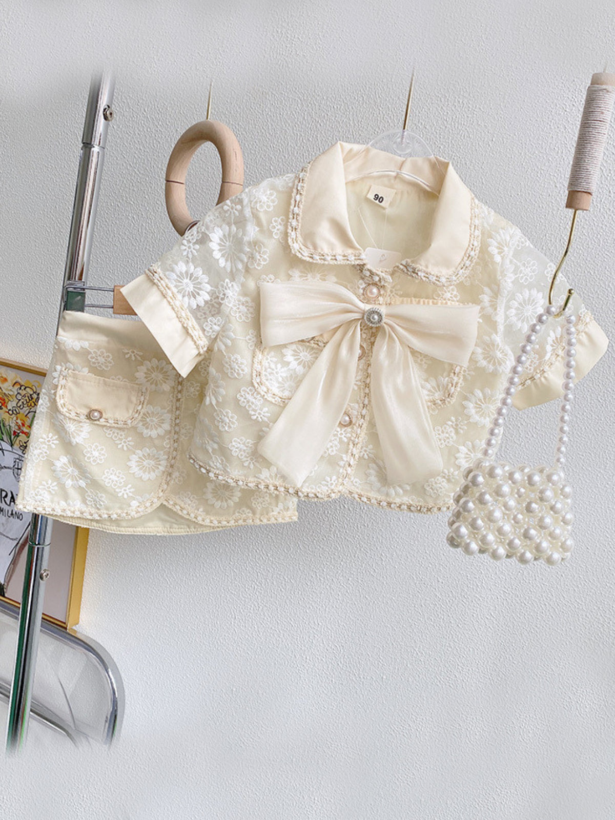 My Elegant Girl Floral Blouse And Skirt Set