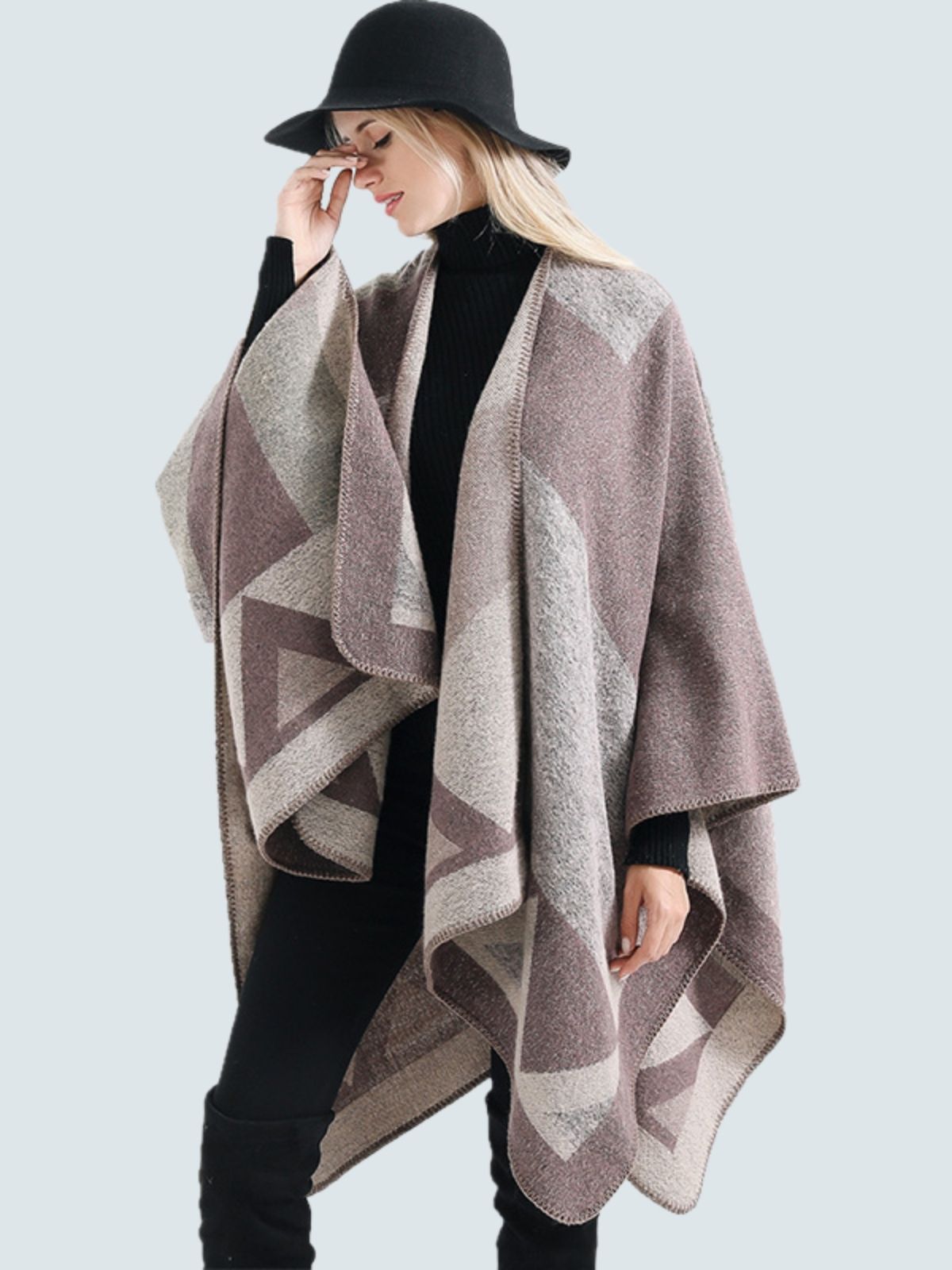 Women's Geometric Glamour Vintage Shawl Cardigan Beige