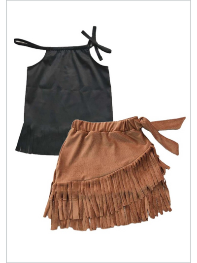 Going Western Fringe Skirt Set