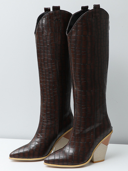 Women's Knee High Wedge Boots By Liv and Mia - Mia Belle Girls