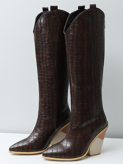 Women's Knee High Wedge Boots By Liv and Mia - Mia Belle Girls