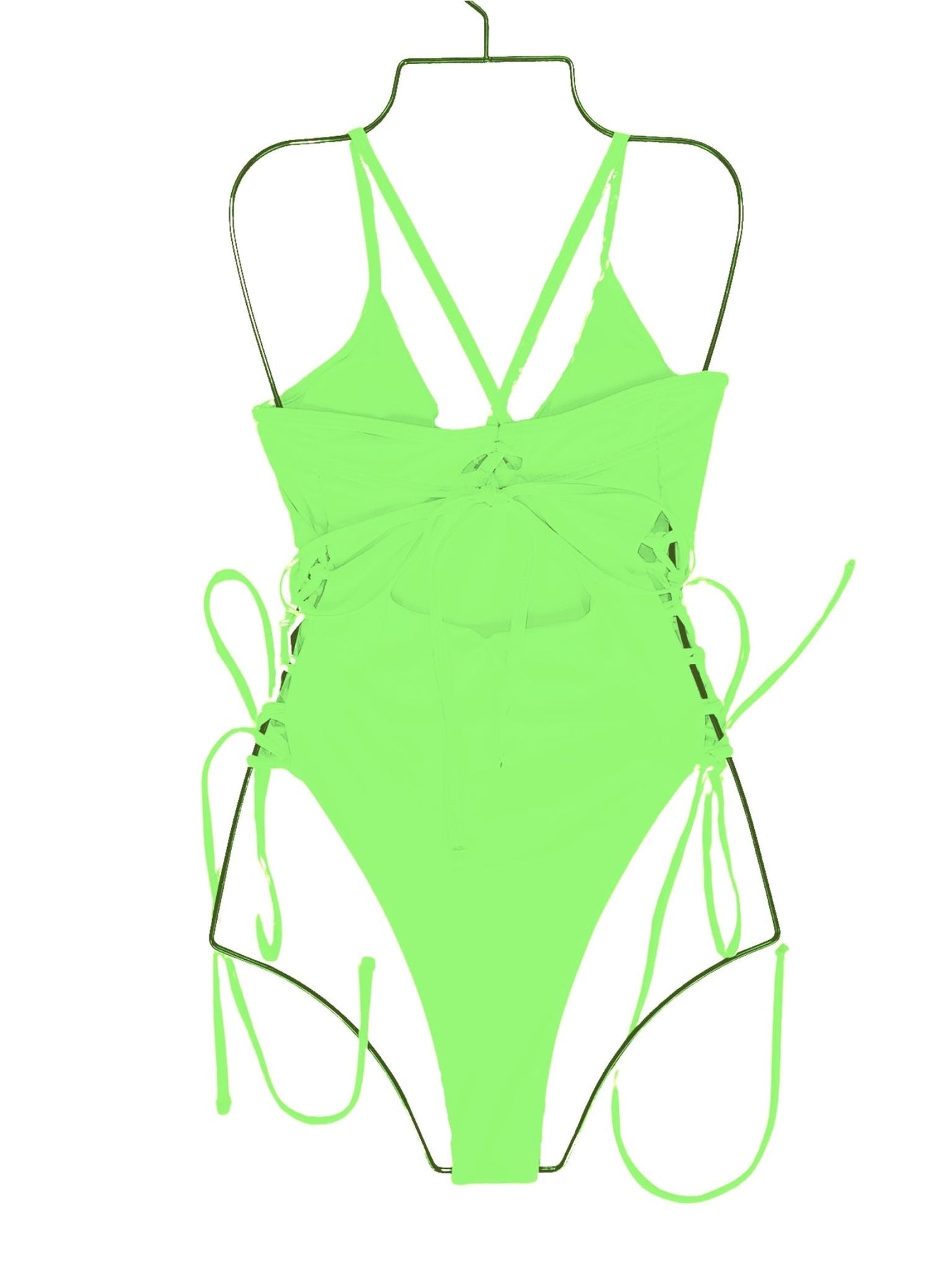 Women's Solid Push Up Side Lace Up Monokini Swimsuit - Mia Belle Girls