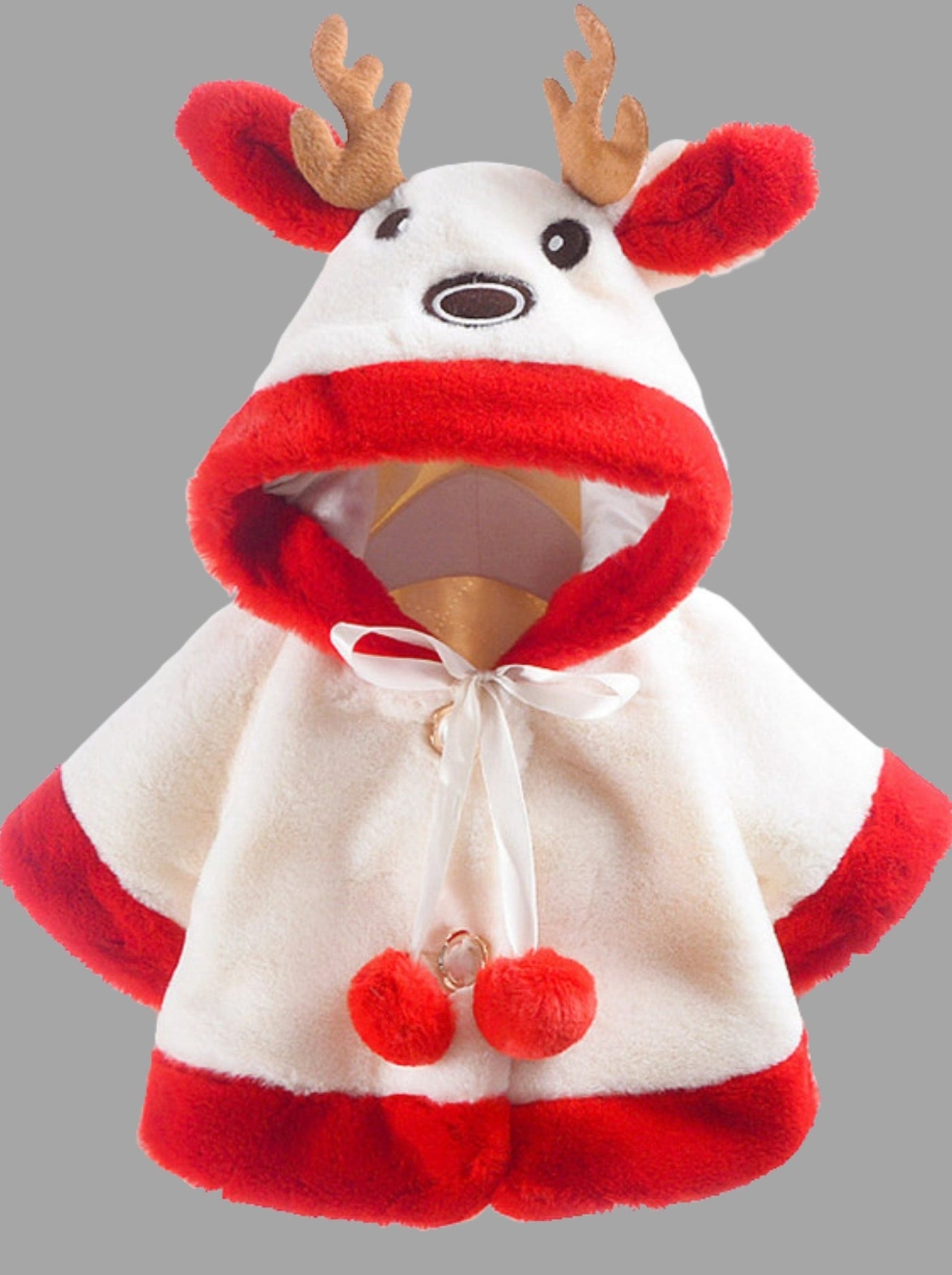 Baby Reindeer Games Holiday Reindeer Themed Hoodie Sweater - White