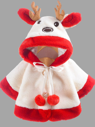 Baby Reindeer Games Holiday Reindeer Themed Hoodie Sweater - White