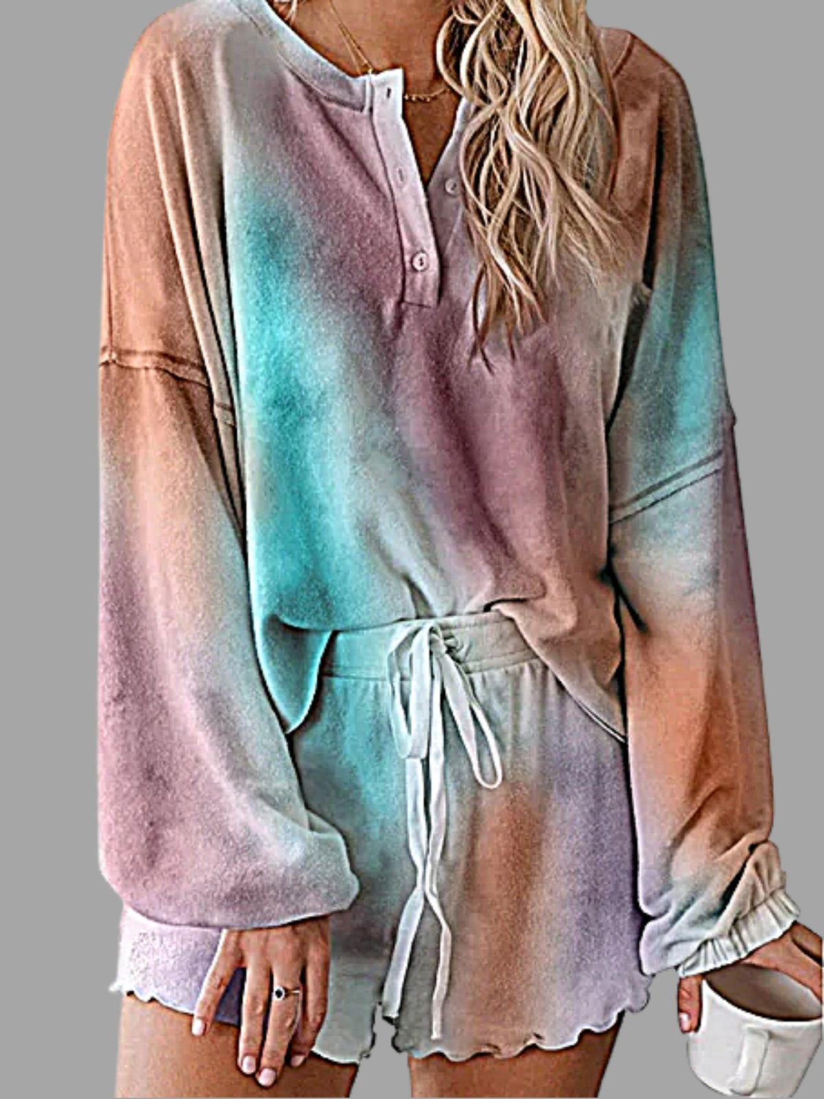 Women's Dramatic Tie-Dye Shorts Loungewear Jogger Set - Mia Belle Girls