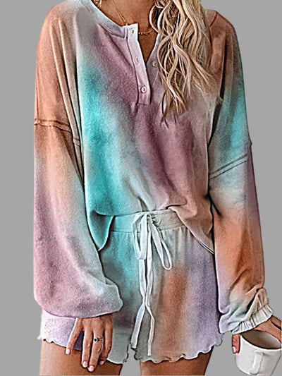 Women's Dramatic Tie-Dye Shorts Loungewear Jogger Set - Mia Belle Girls