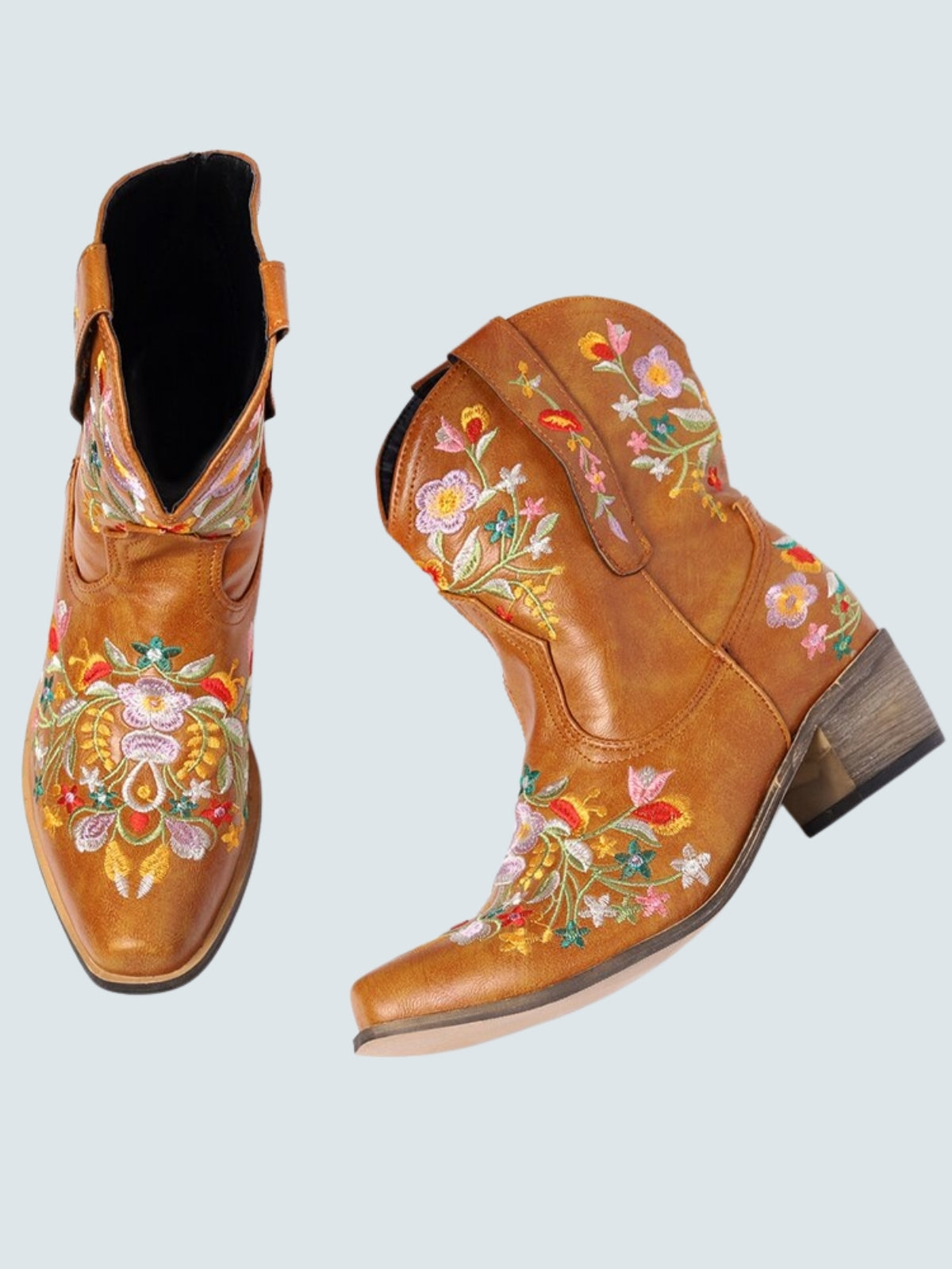 Women's Embroidered Cowboy Booties By Liv and Mia