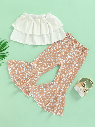 Sassy Sister Ruffle Tube Top & Flared Pants Set