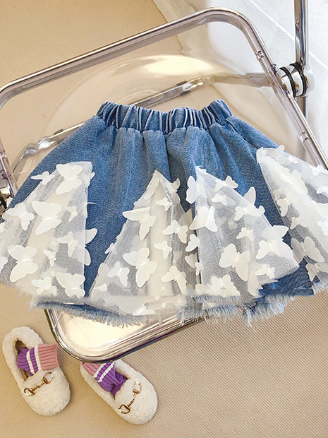 Take Flight Swiss Tulle Top & Butterfly Denim Skirt