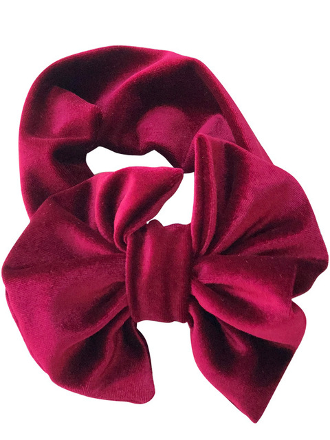 Baby Big Velvet Bow Headband burgundy