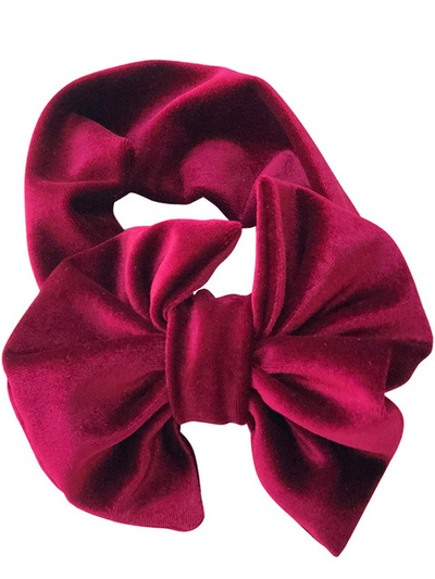 Baby Big Velvet Bow Headband burgundy