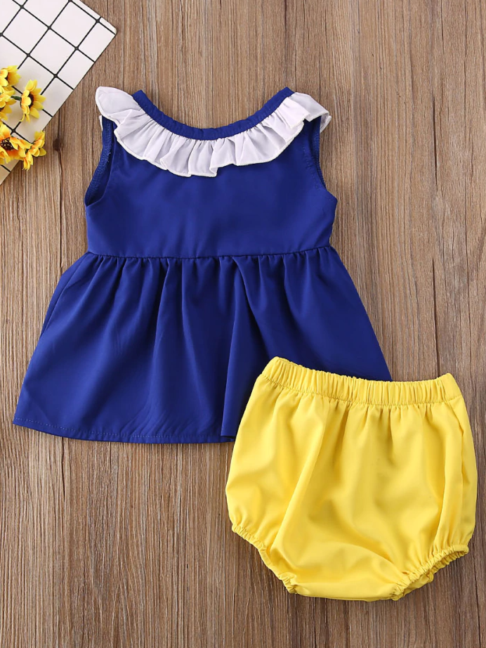 Baby Snow White Inspired Top with Bloomers and Matching Headband Set