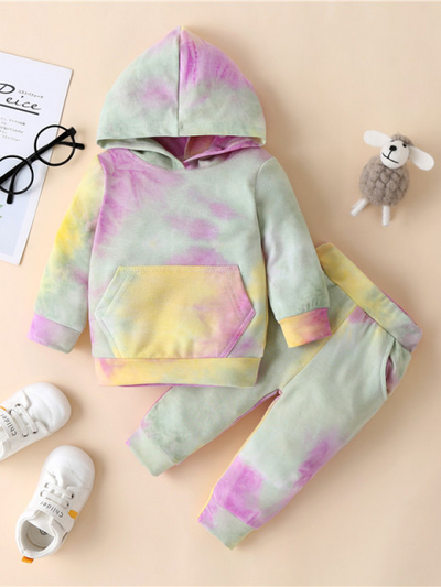 Baby Little Miss Tie Dye Diva Hooded Sweatshirt and Pants Set Lilac