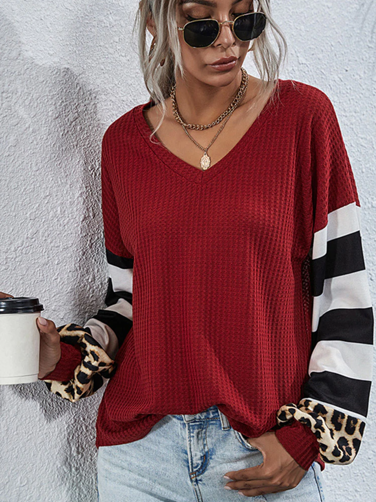 Women's Stripes and Leopard Prints Top - Mia Belle Girls