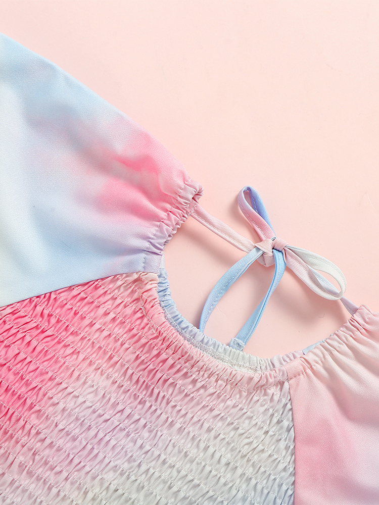 Mommy and Me Matching Pastel Tie Dye Ruffle Dress - Mia Belle Girls