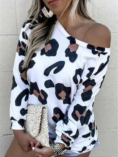 Women's Wild Side One Shoulder Long Sleeve Top White
