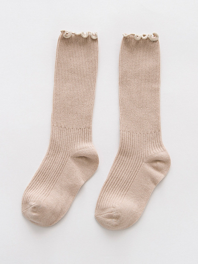 Little girls able-knit mid-calf socks with ruffle trim - Mia Belle Girls