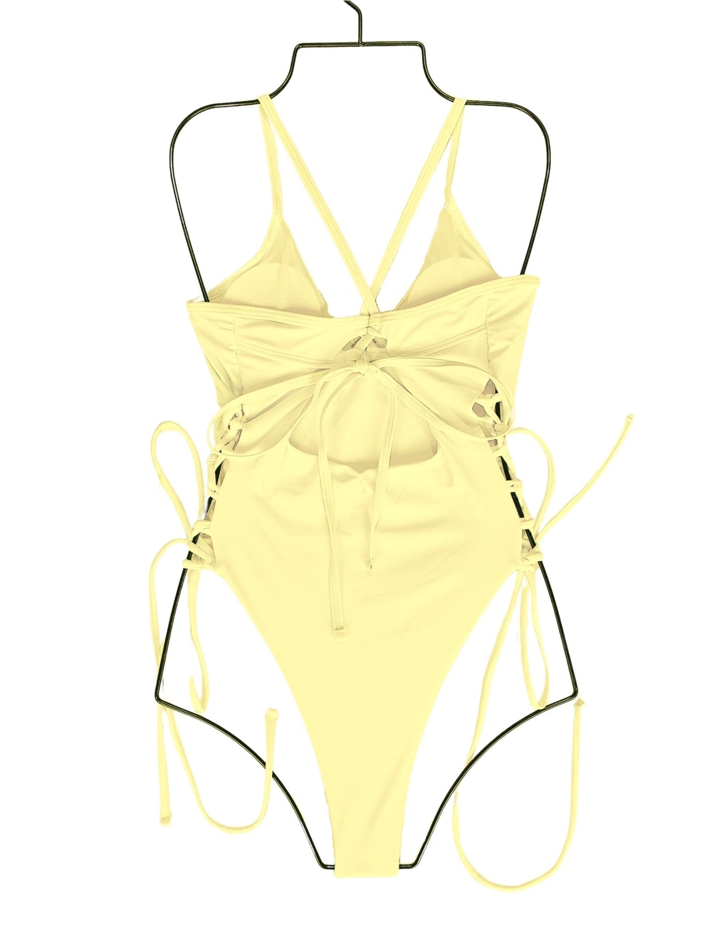 Women's Solid Push Up Side Lace Up Monokini Swimsuit - Mia Belle Girls