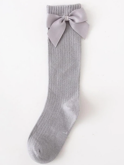 Children's Accessories | Satin Bow Ribbed Socks | Socks and Tights