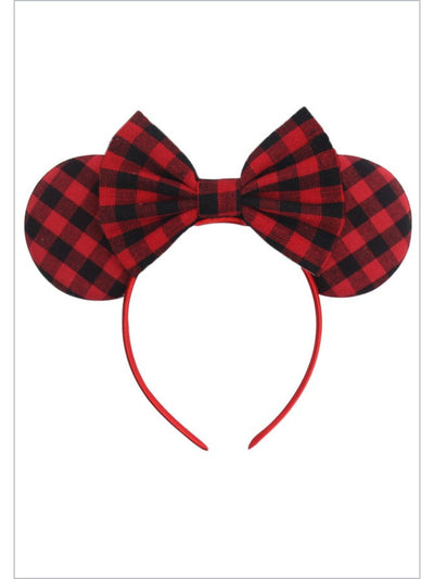Girls School Accessories | Plaid Mouse Ears Headband | Mia Belle Girls
