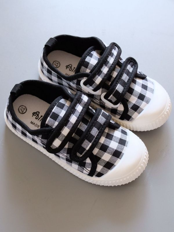 Shoes By Liv & Mia | Plaid Velcro Strap Sneakers - Mia Belle Girls