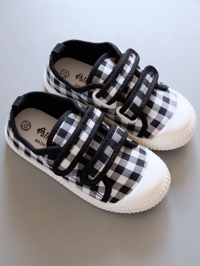 Shoes By Liv & Mia | Plaid Velcro Strap Sneakers - Mia Belle Girls