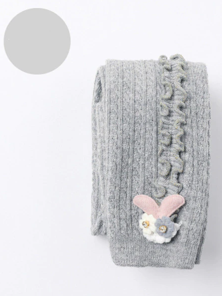 Baby Frilled To Be Here Ribbed Leggings Grey