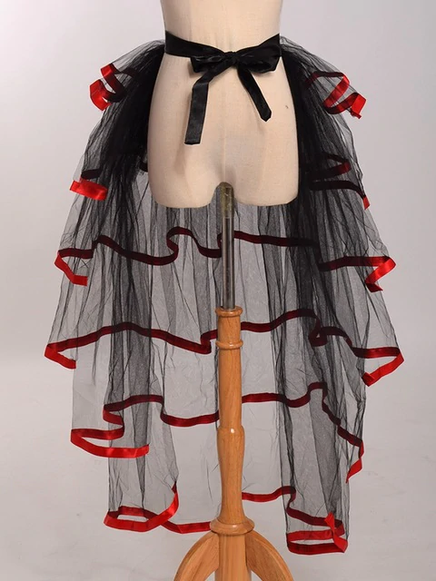 Women's Tulle Tiered Satin Trim Overskirt