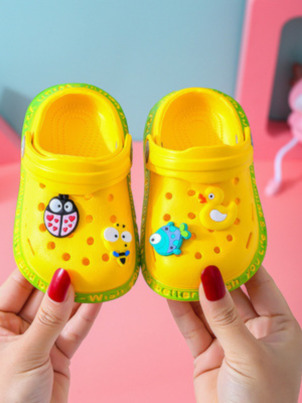 Shoes By Liv & Mia | Girls Fun Charms Swimming Slippers | Kids Shoes