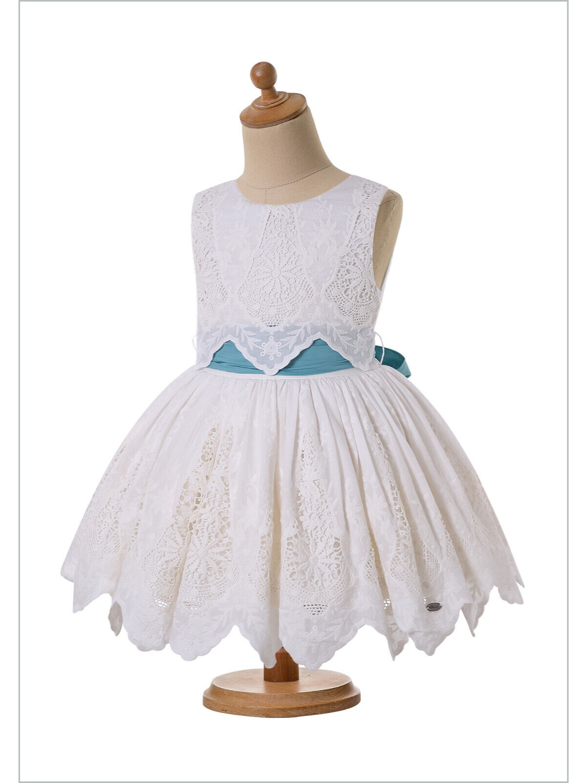 Graceful Girl White Lace Party Dress Set