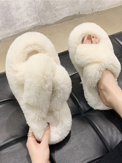 Women's Oh So Soft Faux Fur Slippers By Liv and Mia - Mia Belle Girls