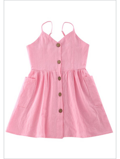 Mommy & Me Matching Dresses | Family Look Pink Buttoned Cotton Dress