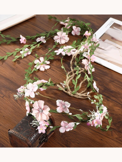 Girls Formal Hair Accessories | Pink Flower Boho Floral Headband