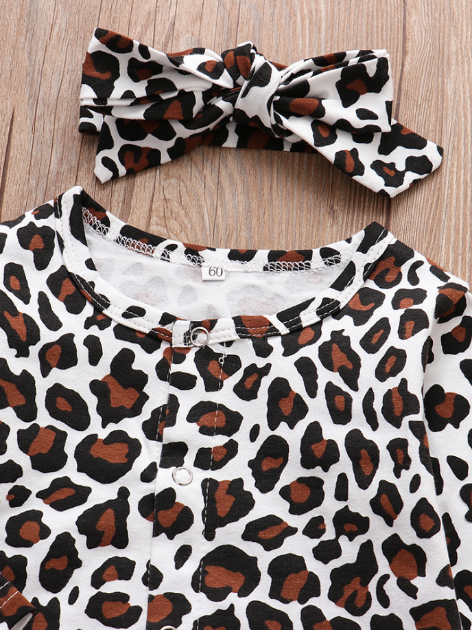 Baby Cute N Wild Leopard Print Onesie With Headband