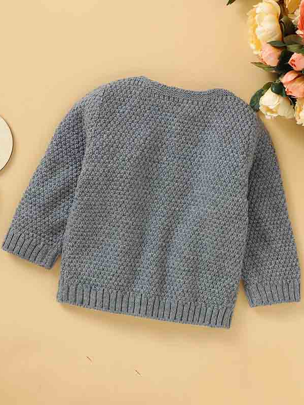 Baby Autumn Delight Button-Down Knitwear Cardigan - Grey