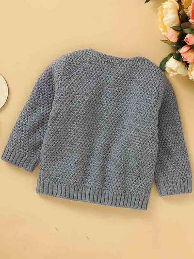 Baby Autumn Delight Button-Down Knitwear Cardigan - Grey