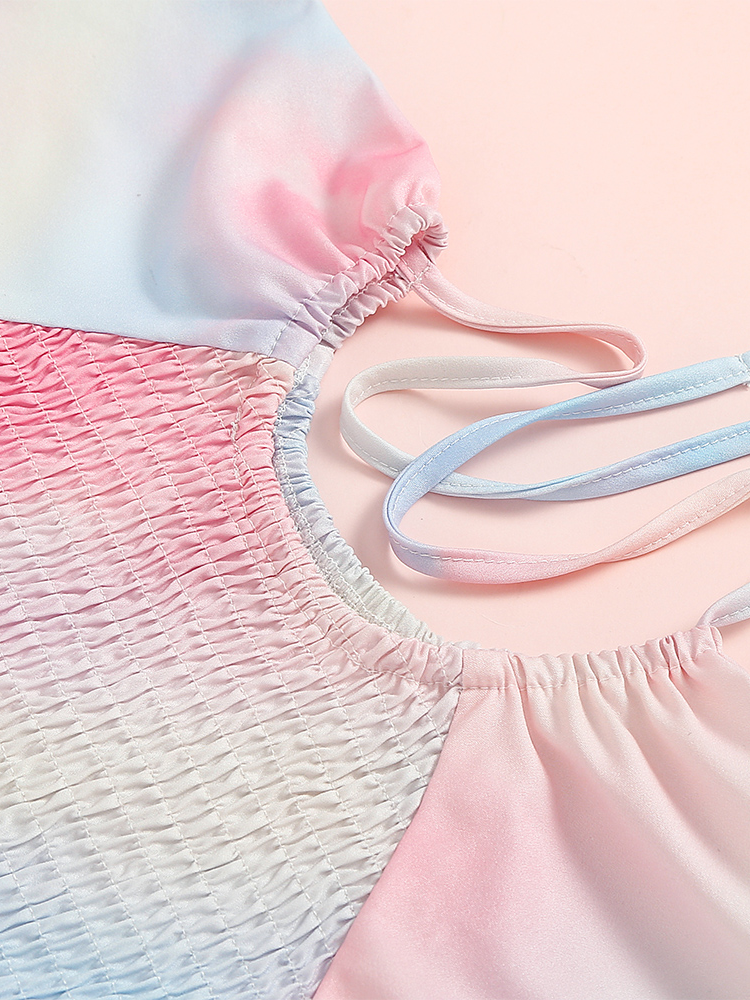 Mommy and Me Matching Pastel Tie Dye Ruffle Dress - Mia Belle Girls