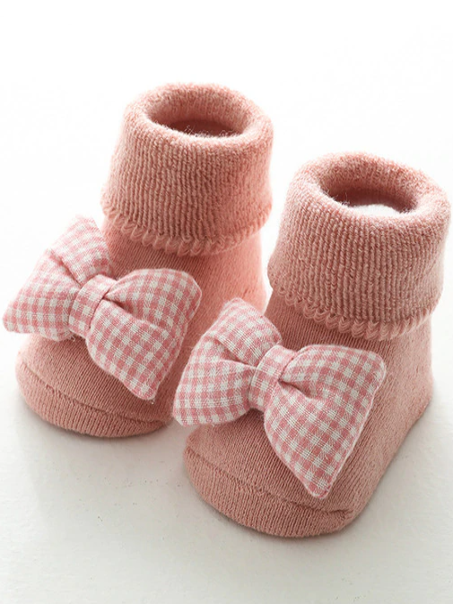 Baby Flair For The Day Plush Non-Slip Socks Pink