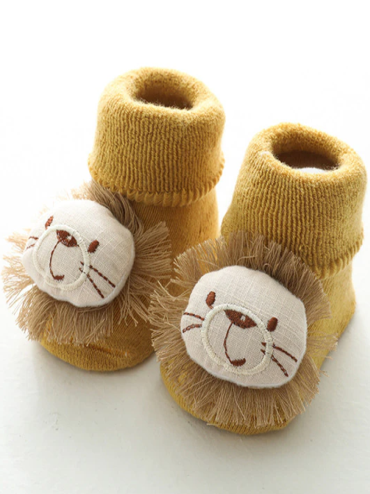 Baby Flair For The Day Plush Non-Slip Socks Yellow