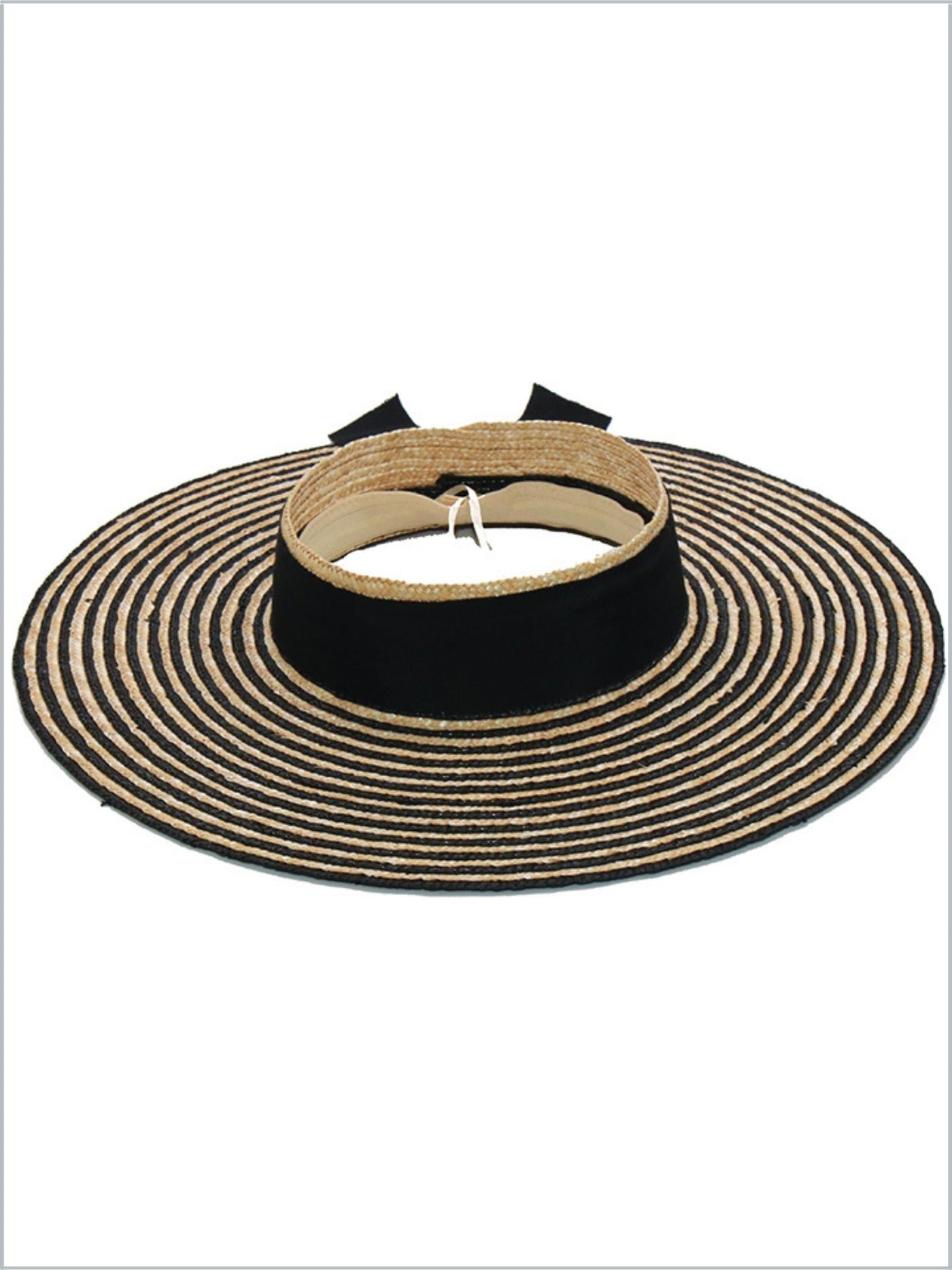 Women's Striped Visor Straw Hat