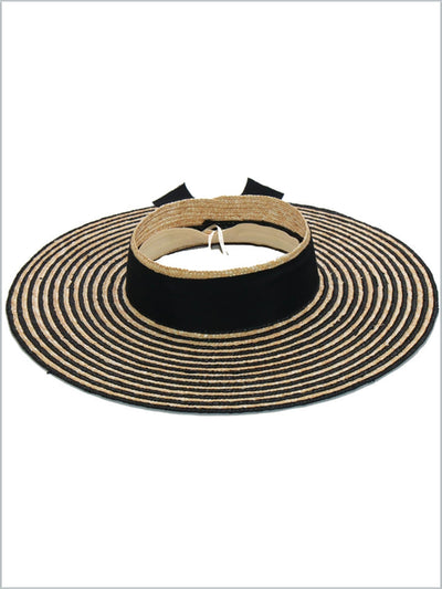 Women's Striped Visor Straw Hat
