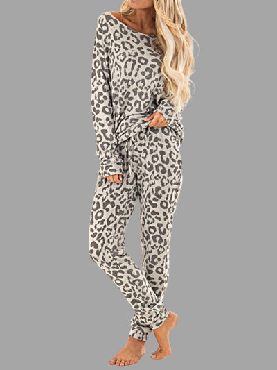 Women's Casual Evenings Leopard Loungewear Jogger Set - Mia Belle Girls