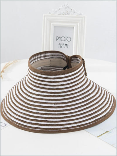 Women's Pinstripe Straw Visor Hat