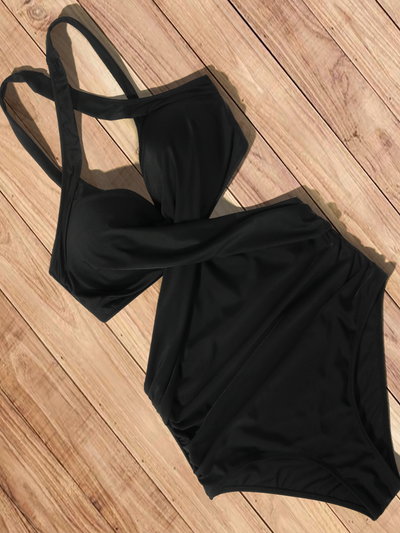 Women's Cut Out Halter Style One Piece Swimsuit - Mia Belle Girls